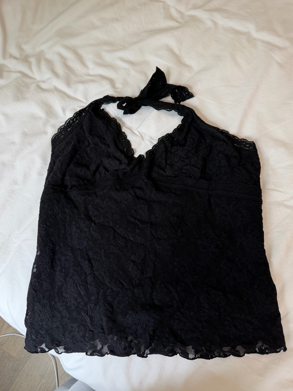 Hanky Panky Vintage Black Lace Cami Tank Top